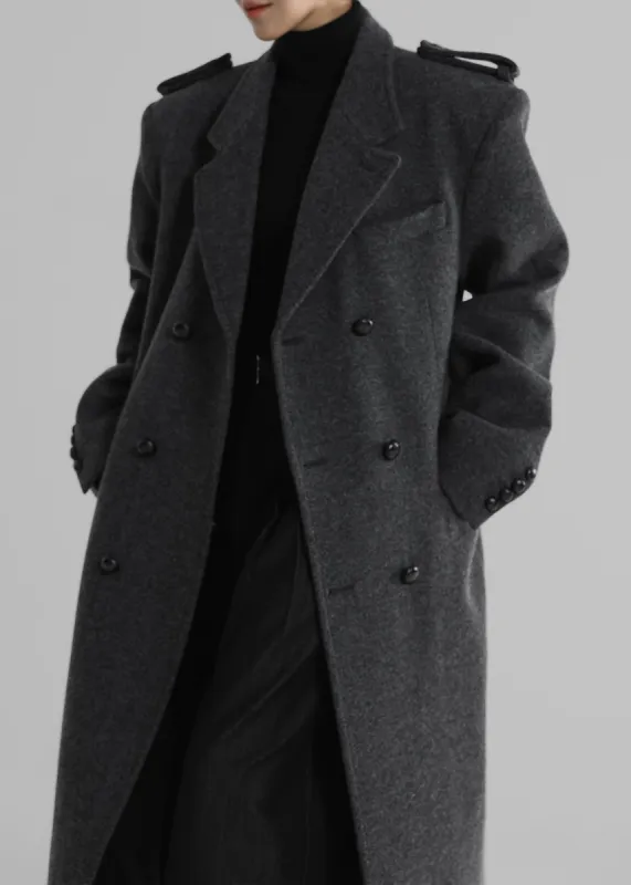 Somerset Herringbone Coat - Grey sold by Frankie Shop