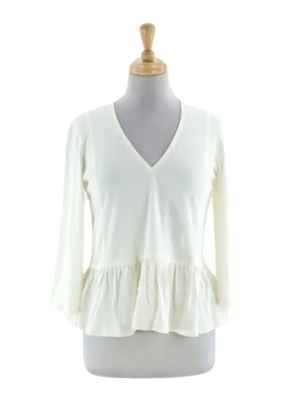 PATTERNED STICTH DETAIL PEPLUM TOP sold by FBO