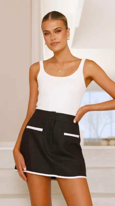 Claudelle Mini Skort - Black/White sold by Billy J