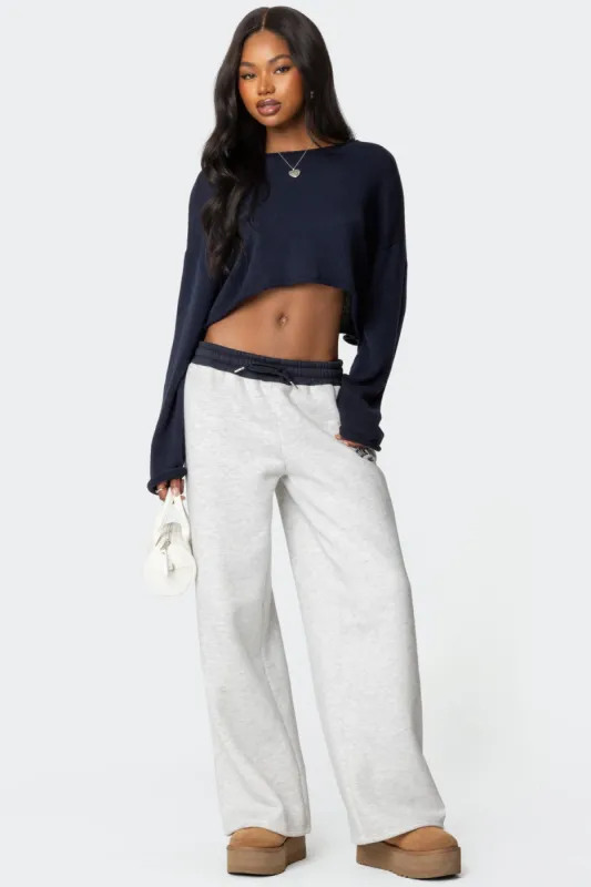 Edikted Contrast Embroidered Sweatpants sold by Edikted