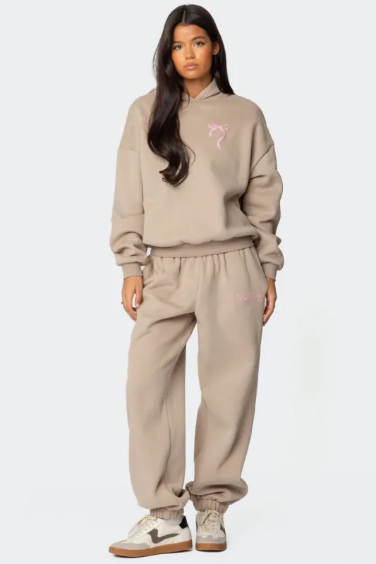 Sasha Bow Detail Sweatpants sold by Edikted