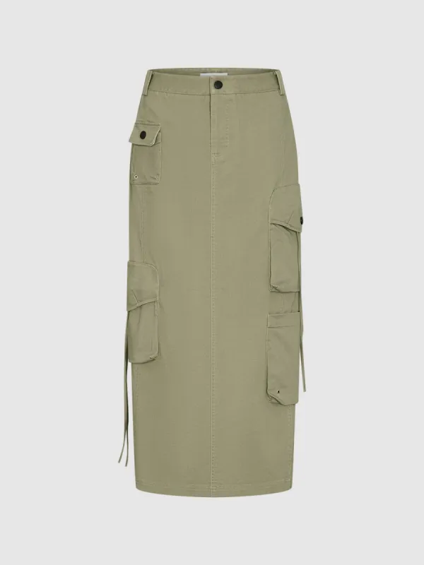 Multi Pocket A-Line Skirts sold by Urban Revivo