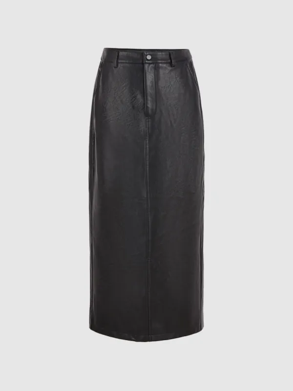 Leather Straight Skirts sold by Urban Revivo