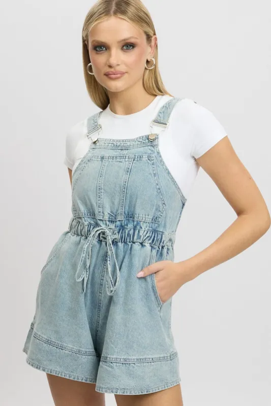 Denim Overall Shorts sold by Ally Fashion