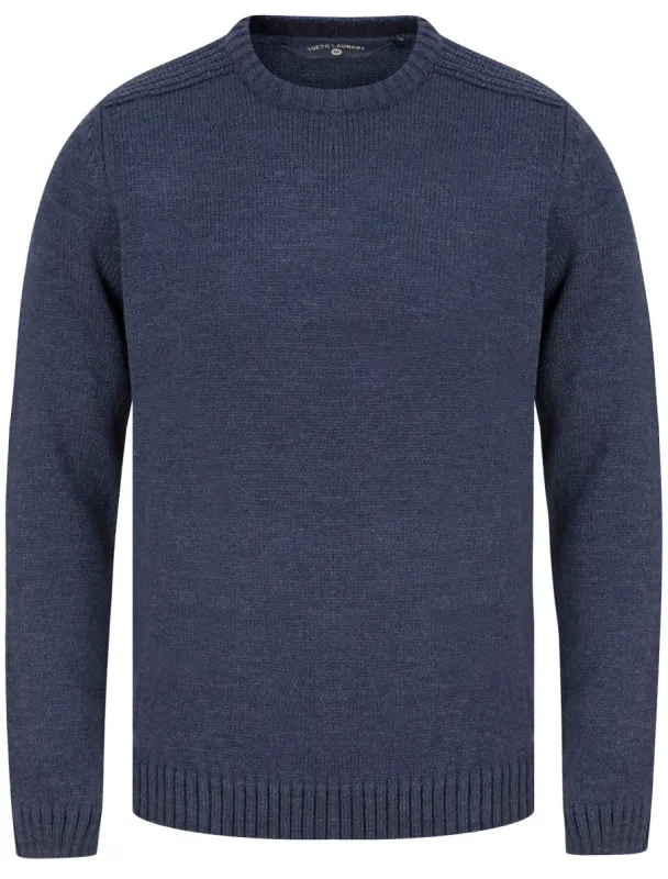 Dustin Knitted Crew Neck Jumper in Denim Marl - Tokyo Laundry sold by Tokyo Laundry