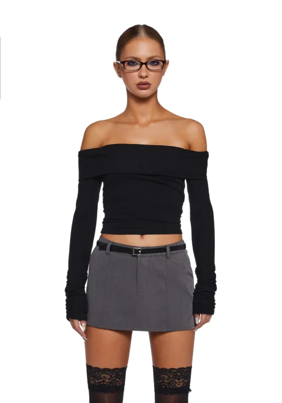 Hold Me Now Off The Shoulder Top - Black sold by Dolls Kill