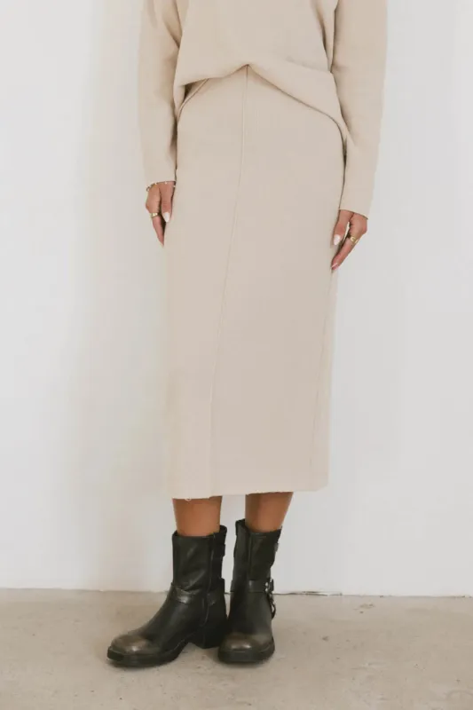 Harden Midi Skirt in Taupe - FINAL SALE sold by bohme