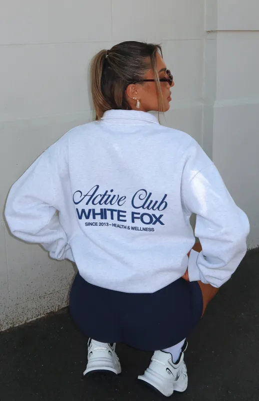 Active Club Quarter Zip Sweater Grey Marle sold by White Fox Boutique