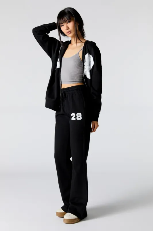 Pantalon d'entraînement à jambe évasée en molleton imprimé sold by Urban Planet