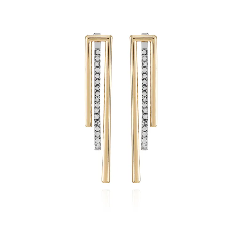 Two Tone Glass Stone Bar Drop Earrings sold by Vince Camuto