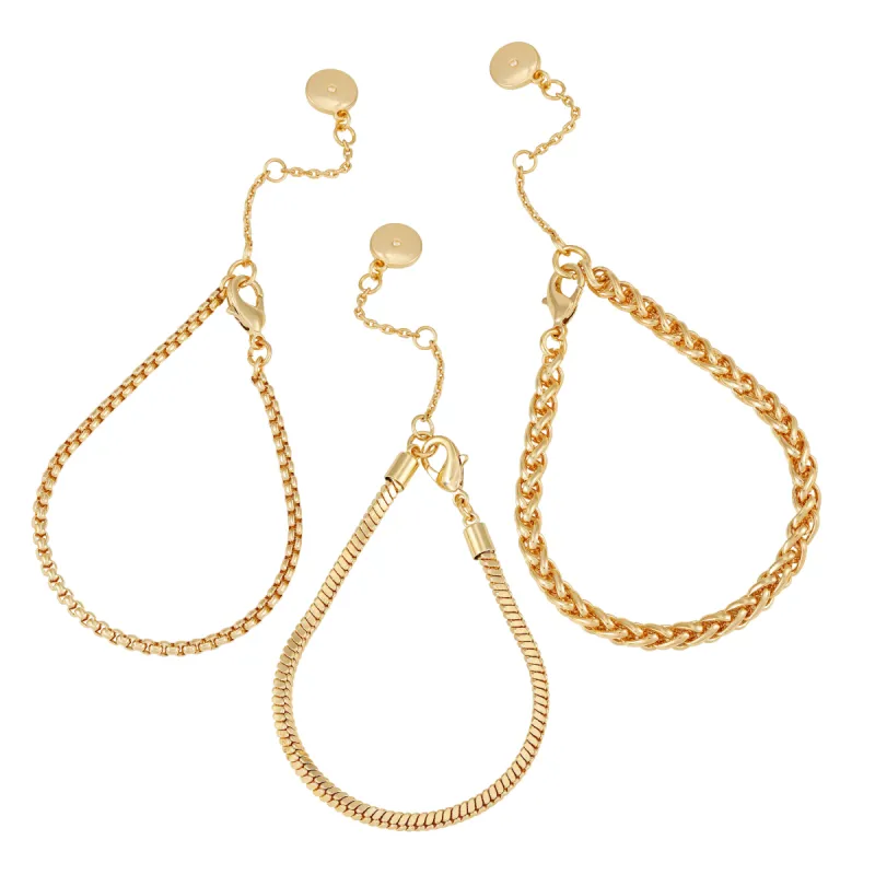 Goldtone 3 Piece Mixed Chain Bracelet Set sold by Vince Camuto