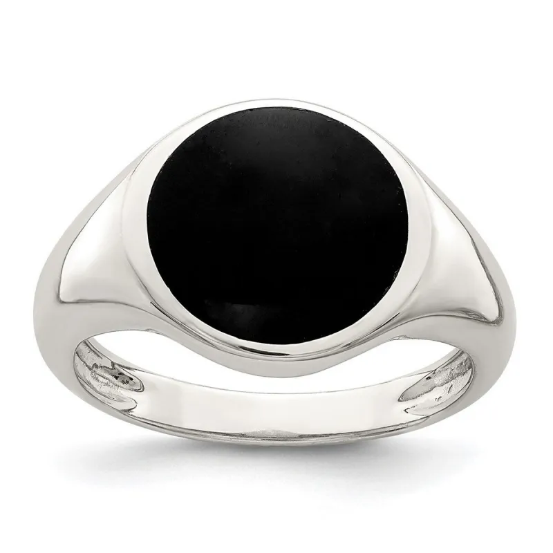 Curata 925 Sterling Silver Black Onyx Inlay Ring sold by Zulily