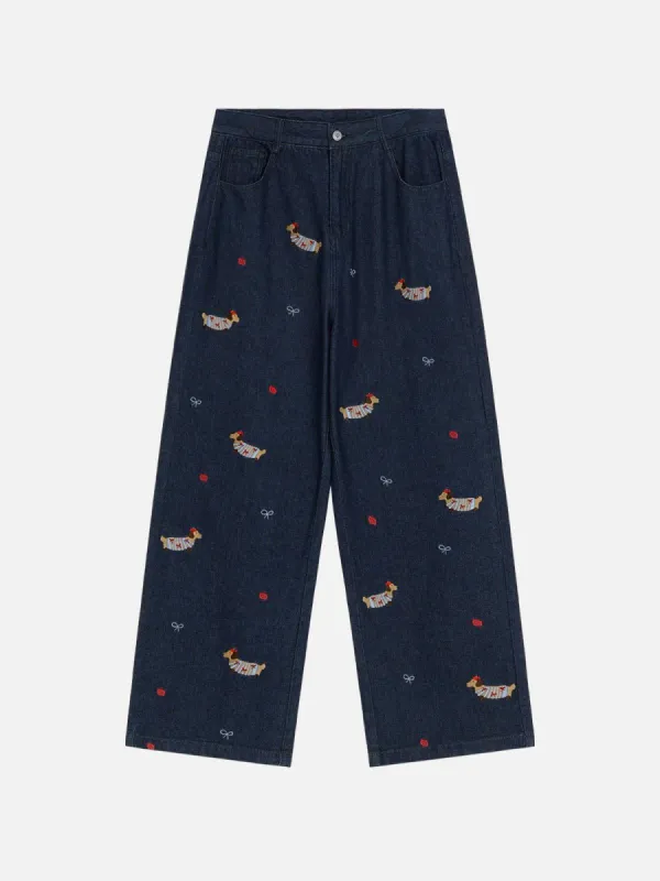 Aelfric Eden Cartoon Dachshund Loose Jeans sold by Aelfric Eden