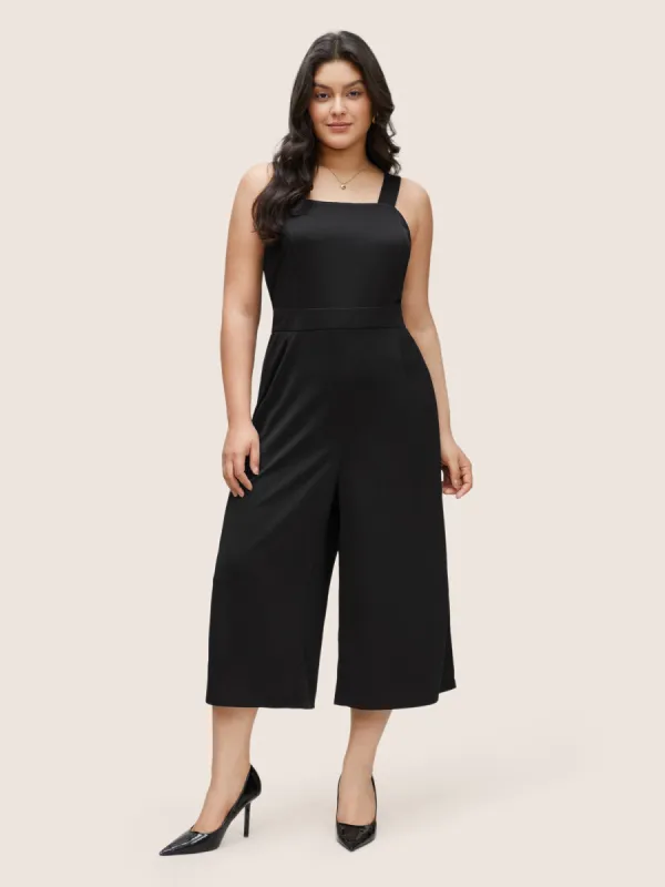 Solid Adjustable Straps Pocket Cami Jumpsuit sold by Bloomchic