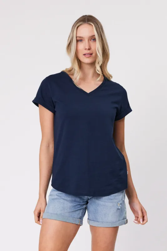 Shine On Essentials V Tee Navy sold by Shine On