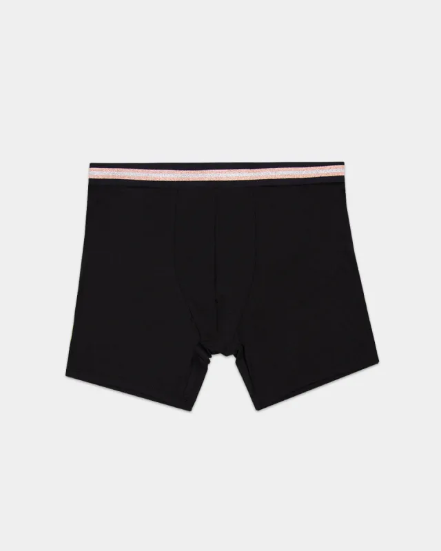 Men's Boxer - Black with Metallic Waistband sold by Stripe & Stare