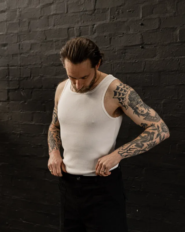 Crafted Ribbed Vest - Off White sold by P & Co