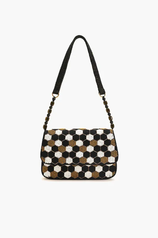 Beaded Shoulder Bag-Honeycomb sold by America & Beyond