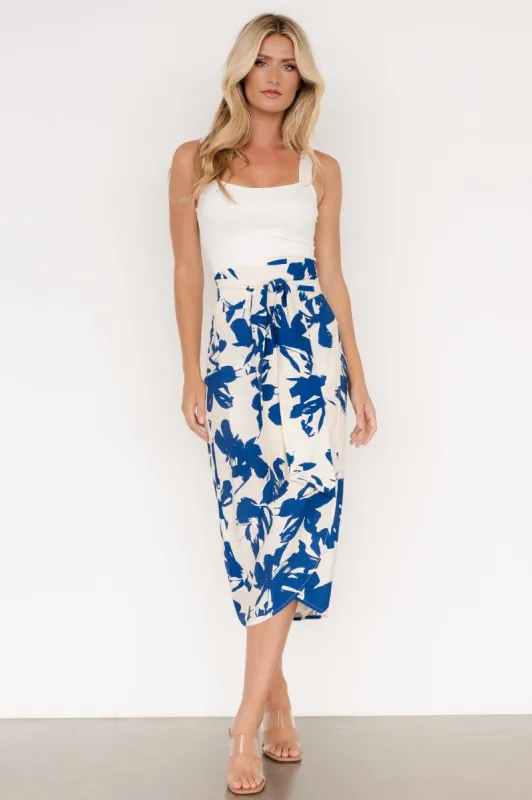 Vista Wrap Midi Skirt | Blue Print sold by Baltic Born