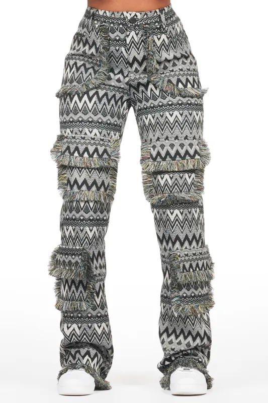 Mikaia Black Tapestry Stacked Pant sold by Rockstar Original