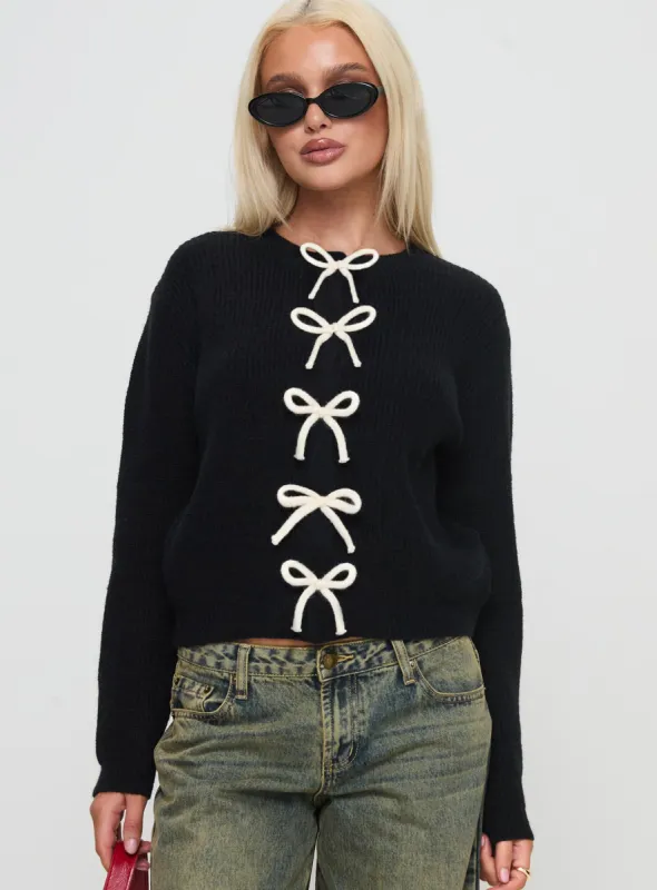 Rosalee Cardigan Black / White sold by Princess Polly