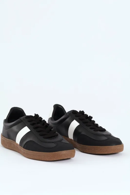 Impalla Gum Sole Flat Sneaker - Black/White sold by Edgars 