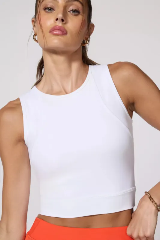 Vital Cropped Tank - White sold by MPG