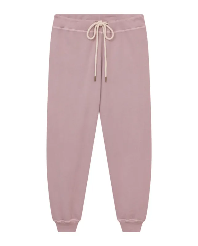 The Cropped Sweatpant. Solid -- Dusty Lilac sold by THE GREAT.