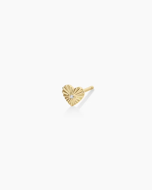 Diamond Vintage Heart Single Stud sold by Gorjana