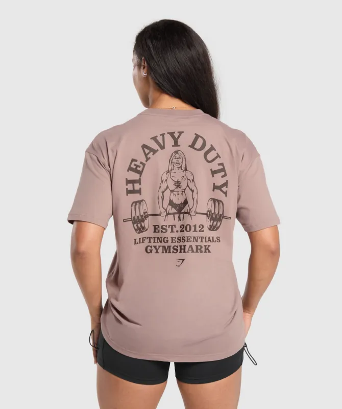 Gymshark Heavy Duty Oversized T-Shirt - Powder Mauve sold by Gymshark