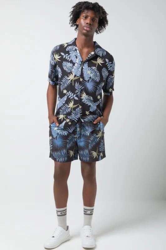 Leaf Swim Shorts Blue And Black sold by Ackermas