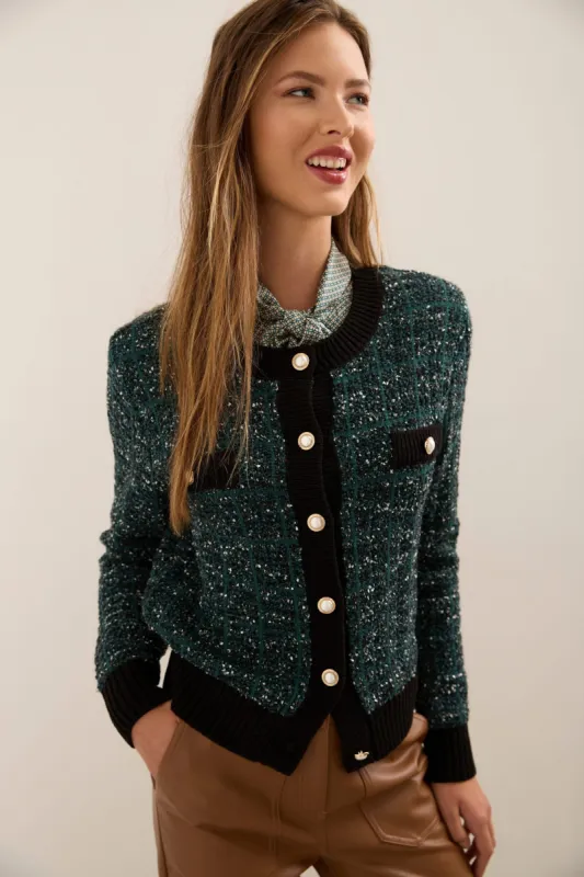 Textured Knit Buttoned Cardigan sold by Tristan Style