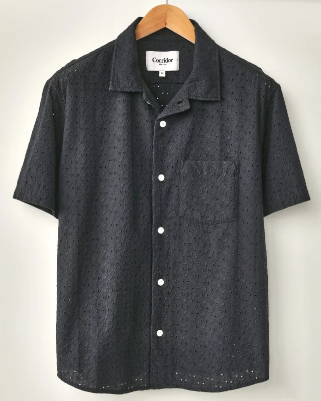 Floral Eyelet SS - Black sold by Corridor