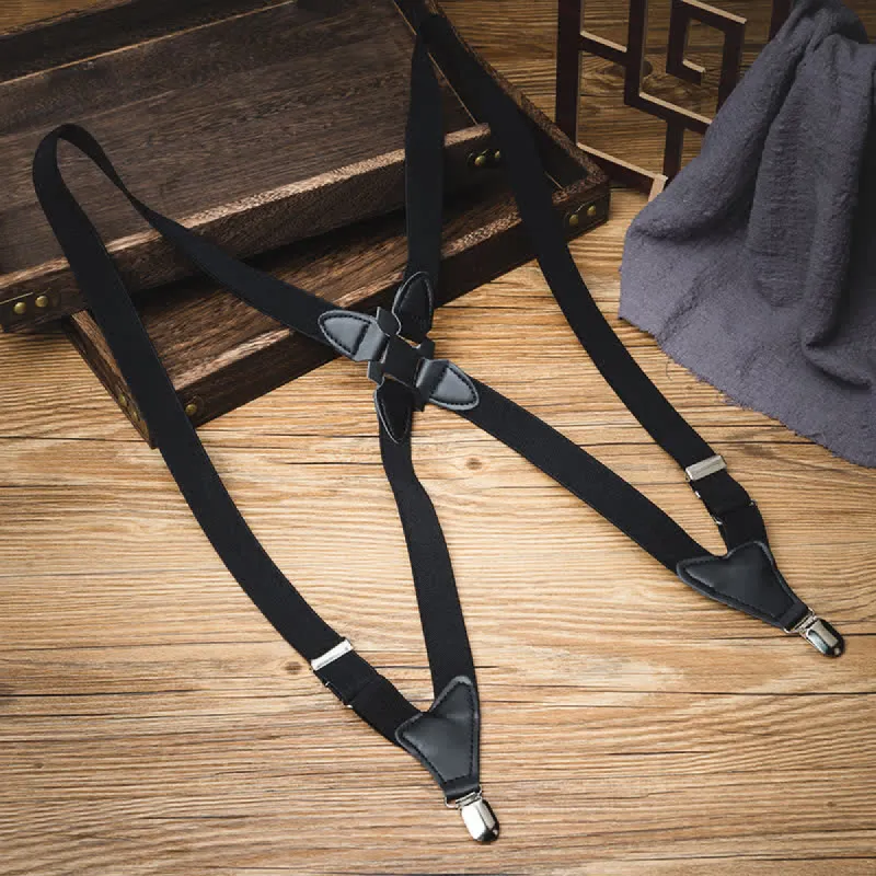 Black X-Back Holster Type Elastic Suspenders sold by FloralTrip