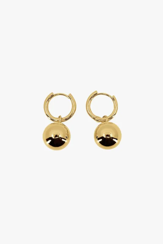 Gold Dangle Huggie Hoop sold by LANE 201
