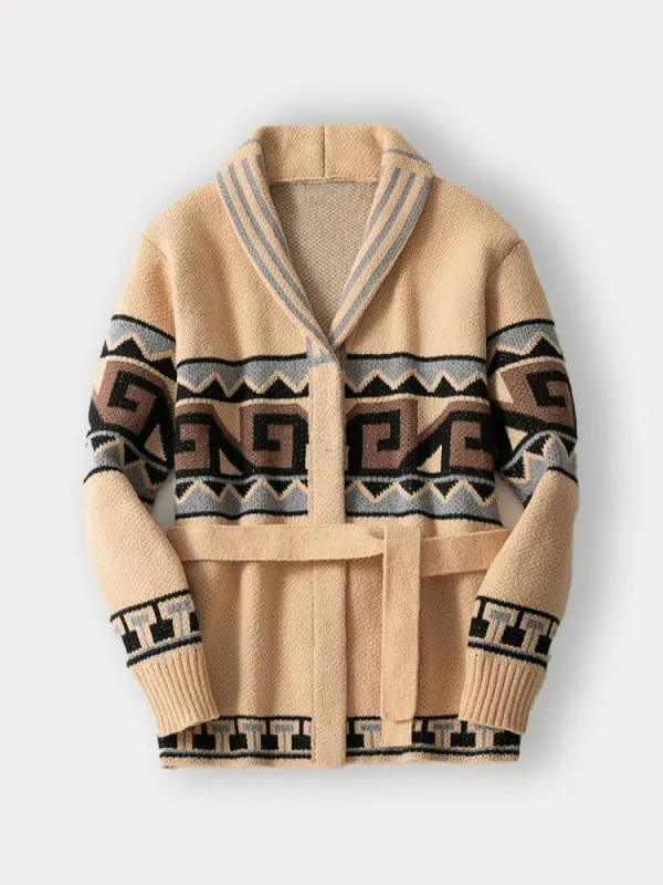 Luxe Knitted Jacquard Cardigan sold by Coofandy