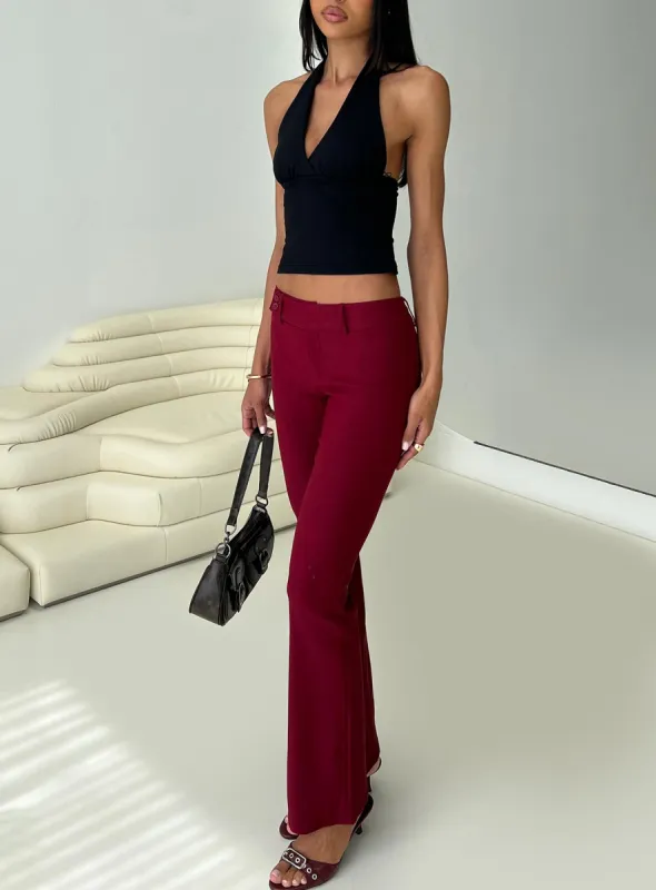 Kinkirk Flared Pants Burgundy sold by Princess Polly