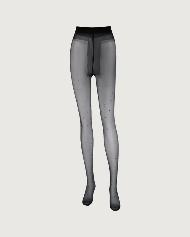 Black Polka Dot Mesh Stockings sold by rihoas