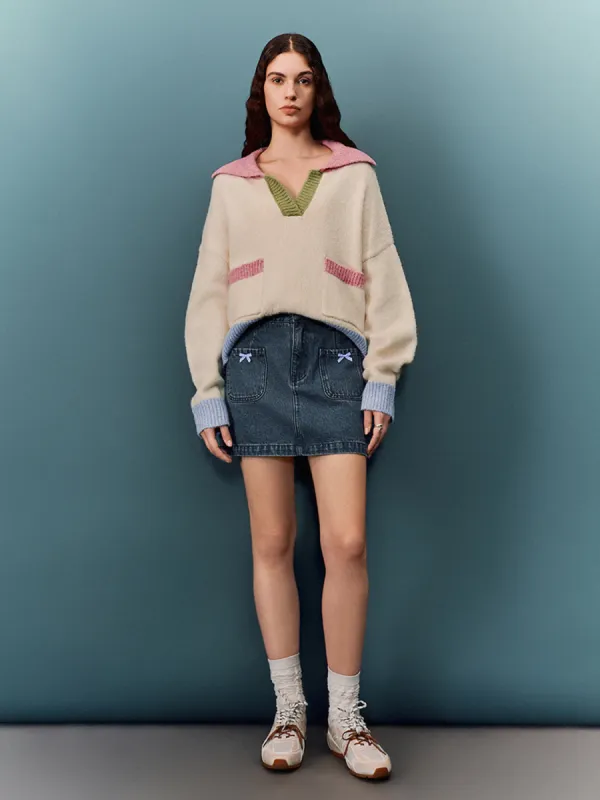 Wide Lapel Knitted T-Shirts sold by Urban Revivo