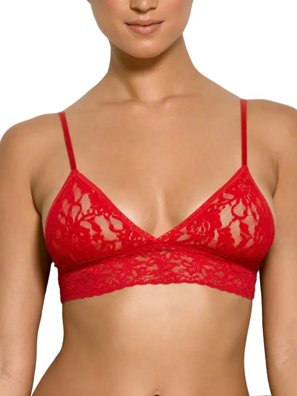 Signature Lace Padded Triangle Bralette Red sold by Boston Proper