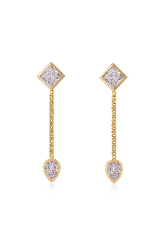 Bezel Crystal Shapes Drop Earrings sold by Boston Proper