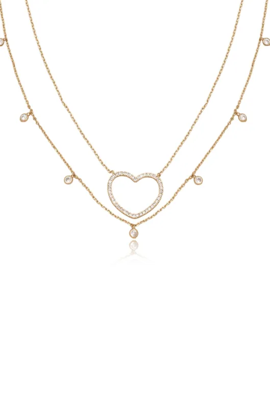 Crystal Heart Drop Necklace Set sold by Boston Proper