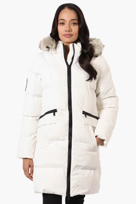 Canada Weather Gear 3/4 Length Puffer Parka Jacket - White sold by Fairweather