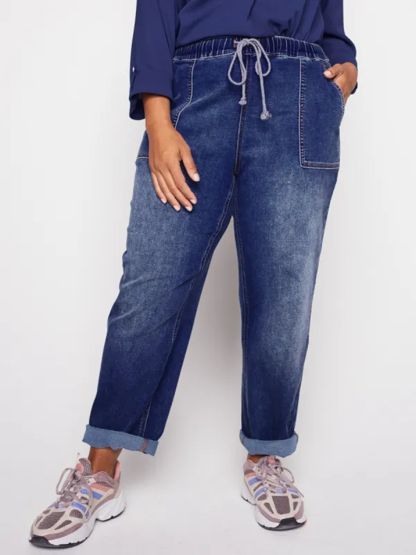 Westport Knit Denim Weekender Pant with Pockets and Drawstring Waist  - Plus sold by Dress Barn