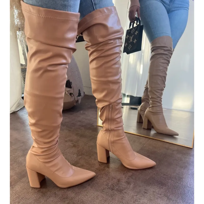 Amber Boots (Nude) sold by OOTDFash