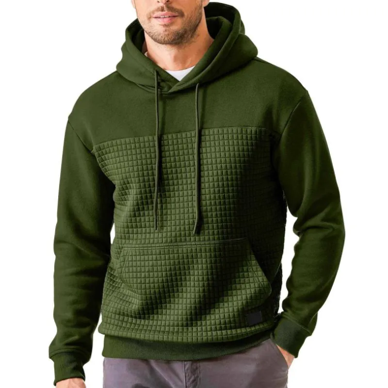 Men's Casual Waffle Patchwork Loose Sports Hoodie 26741672M sold by Manly