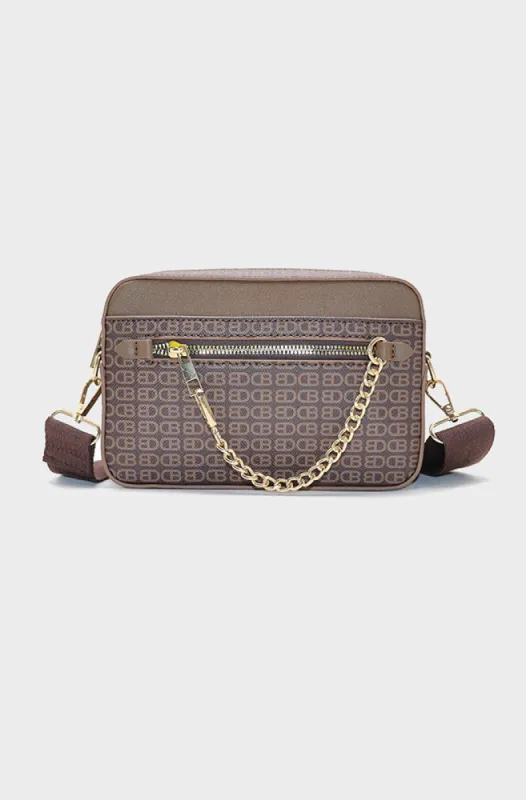 Harper Printed Camera Bag _ 154005 _ Brown sold by Dunns