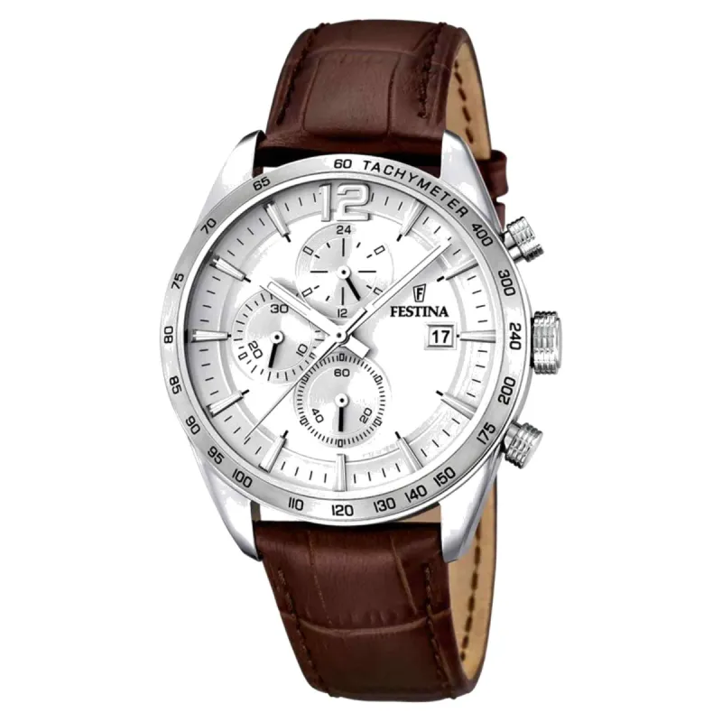 Festina F16760/1 Men's Timeless Chronograph Silver Dial Watch sold by H.S. Johnson