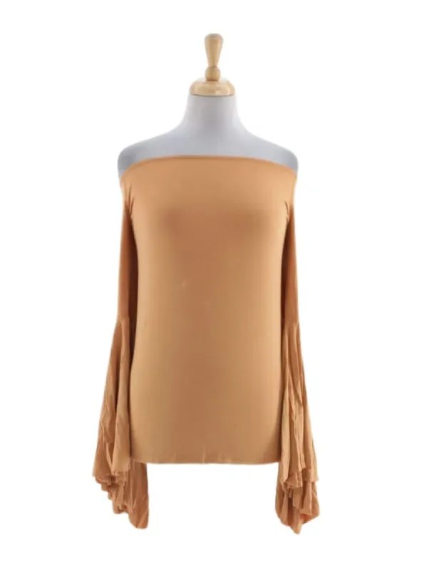 OFF THE SHOULDER FLARE SLEEVE TOP sold by FBO