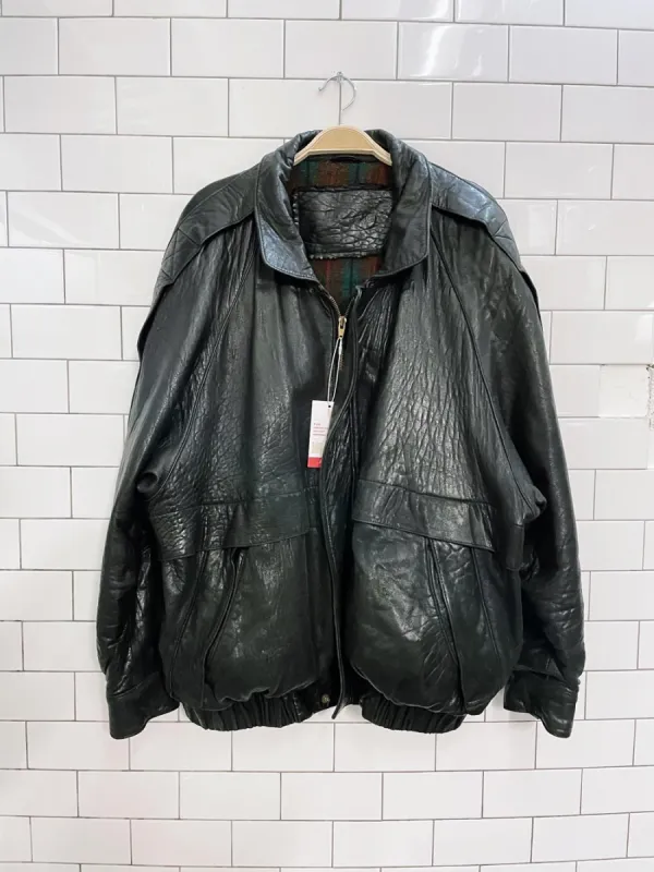 vintage brogue butter leather bomber jacket sold by Good Market Thrift Store